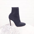 GIANVITO ROSSI BLACK SOCK BOOTIES - SIZE 37.5