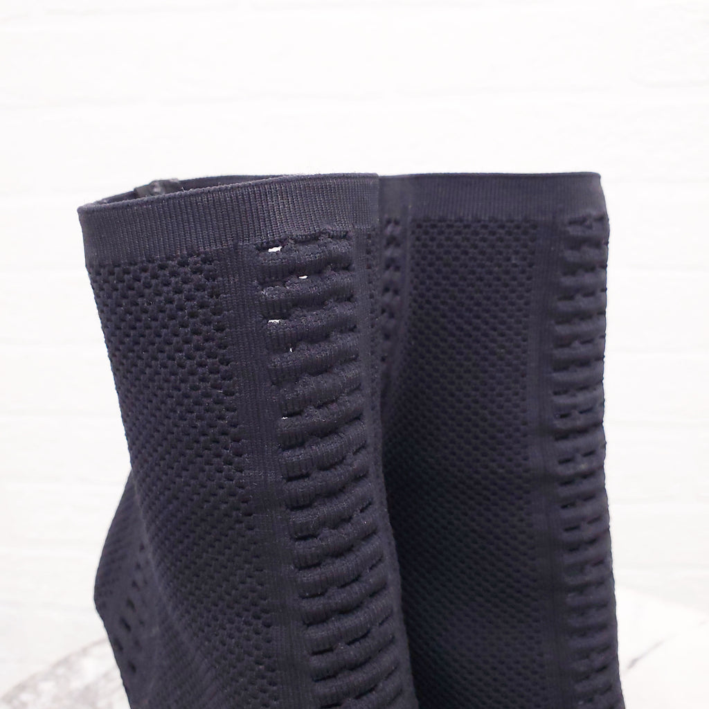 GIANVITO ROSSI BLACK SOCK BOOTIES - SIZE 37.5