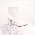GIANVITO ROSSI CREAM LEATHER BOOTS - SIZE 37.5