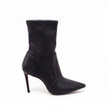 STUART WEITZMAN BLACK LEATHER STILETTO BOOTIES - SIZE 6.5