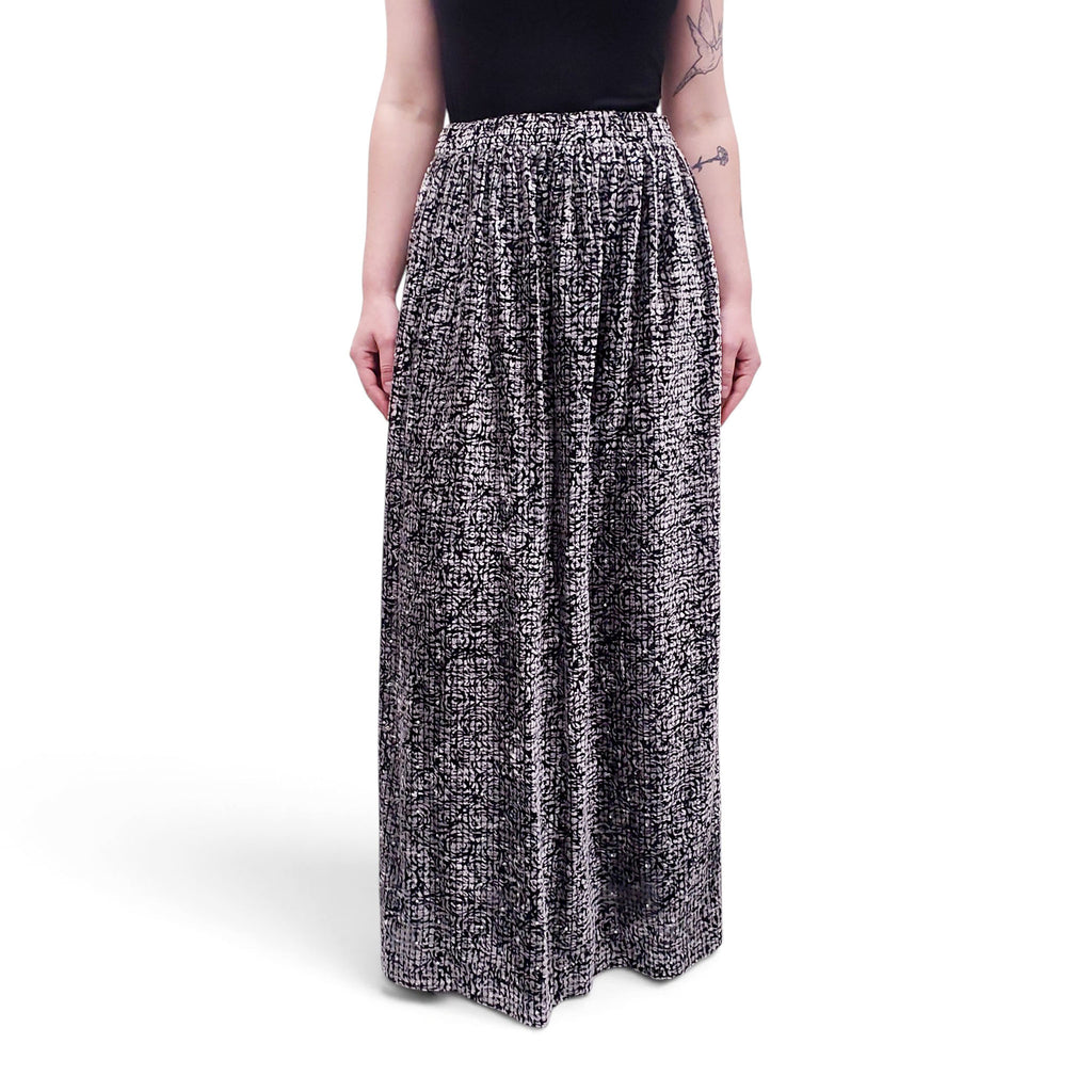 GIORGIO ARMANI BLACK BLACK AND WHITE LONG SKIRT - SIZE 12