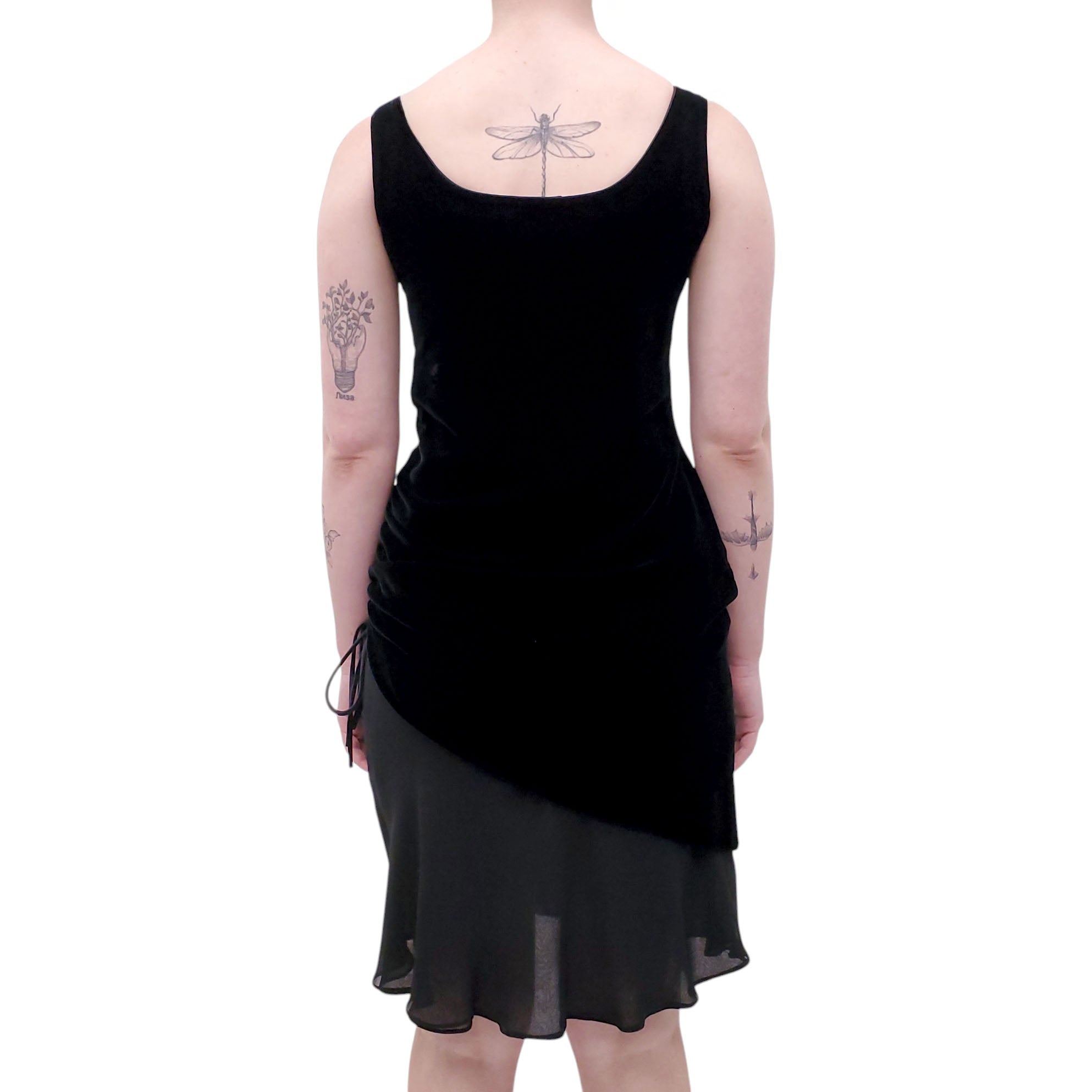 GIORGIO ARMANI BLACK VELVET DRESS - SIZE 38