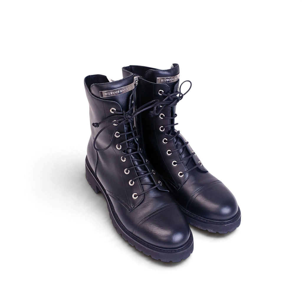 GIUSEPPE ZANOTTI BLACK MOTO BOOTS - SIZE 42