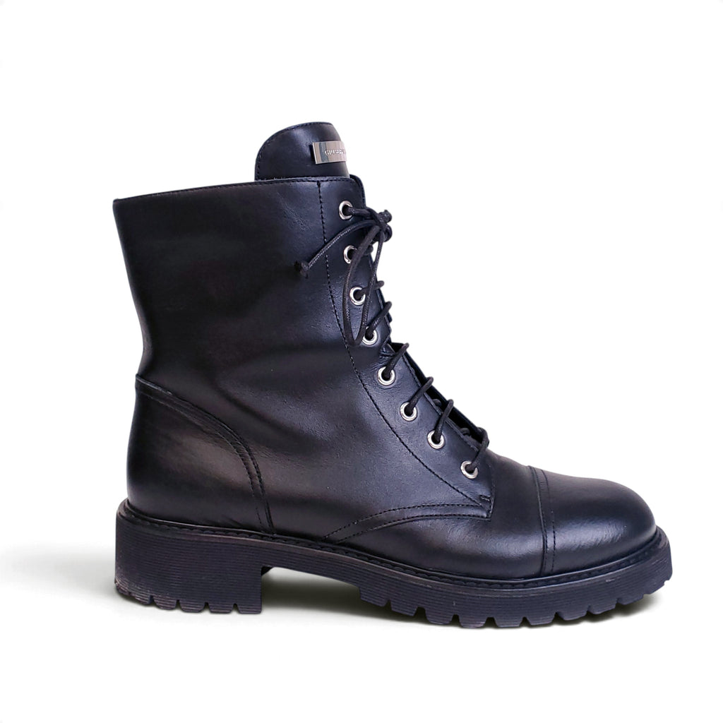 GIUSEPPE ZANOTTI BLACK MOTO BOOTS - SIZE 42