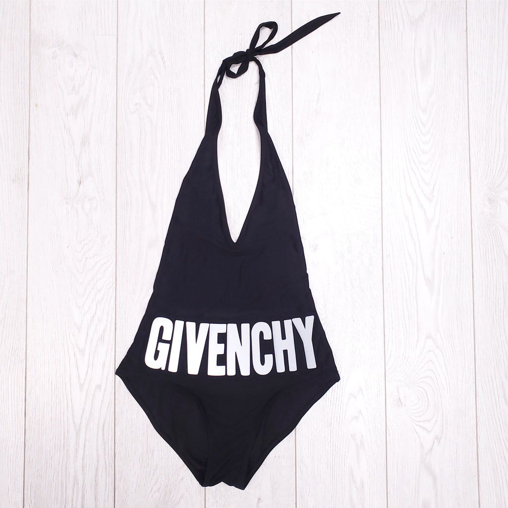 GIVENCHY BLACK LOGO ONE PIECE SWIMSUIT - SIZE 36