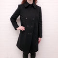GIVENCHY BLACK WOOL PEACOAT - SIZE 42