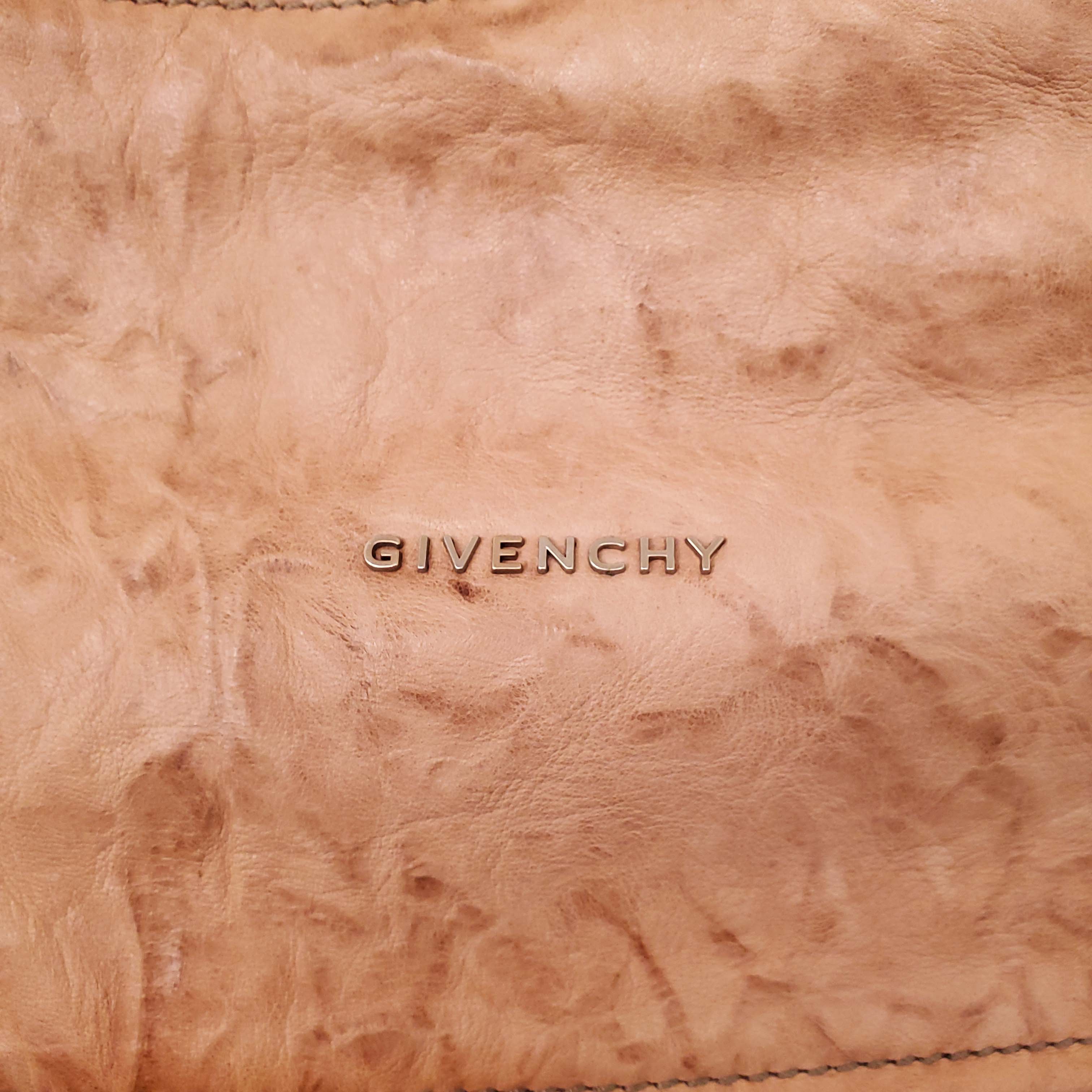 GIVENCHY BROWN CRUSHED LEATHER PANDORA BAG