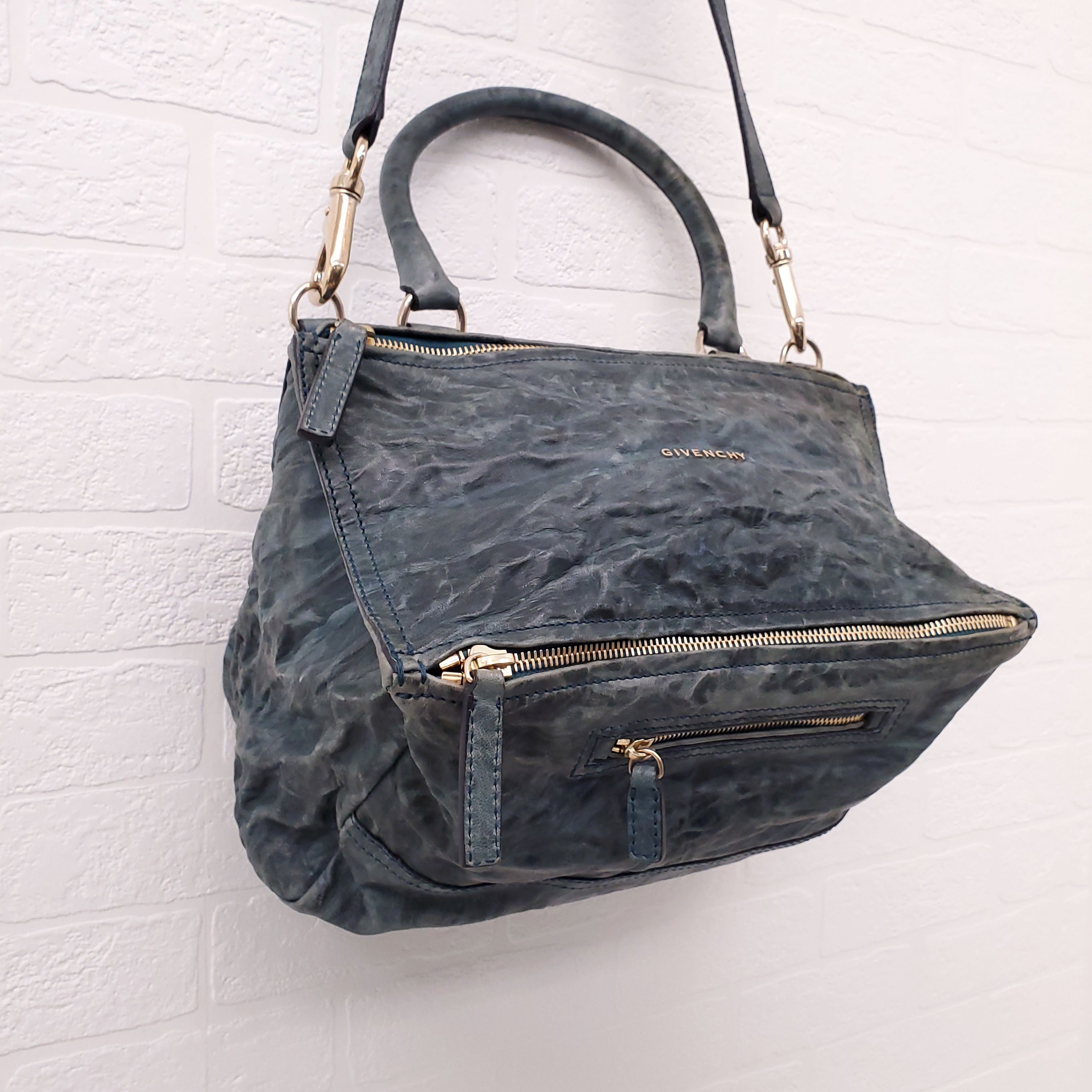 GIVENCHY DARK TURQUOISE LEATHER MEDIUM PANDORA BAG