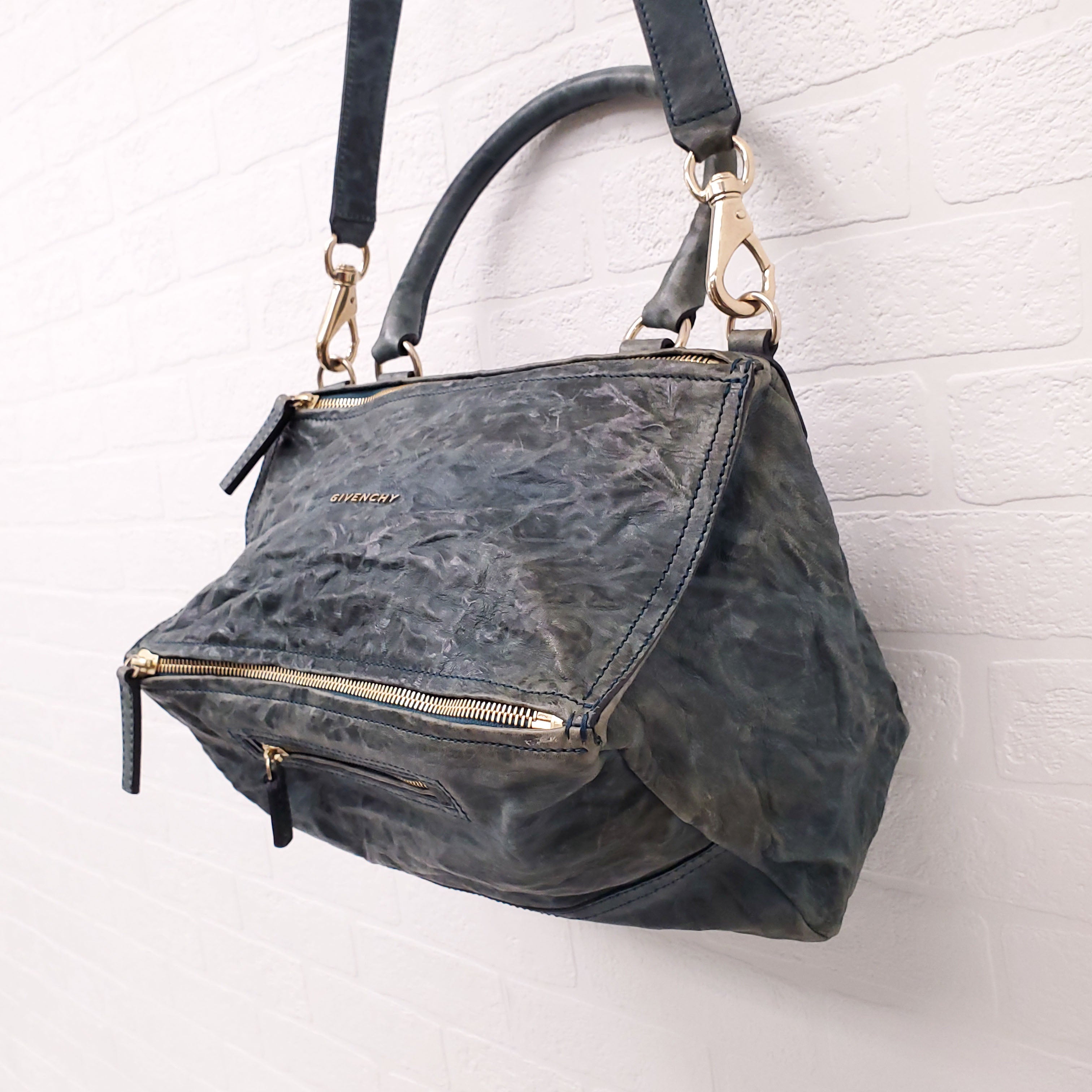 GIVENCHY DARK TURQUOISE LEATHER MEDIUM PANDORA BAG