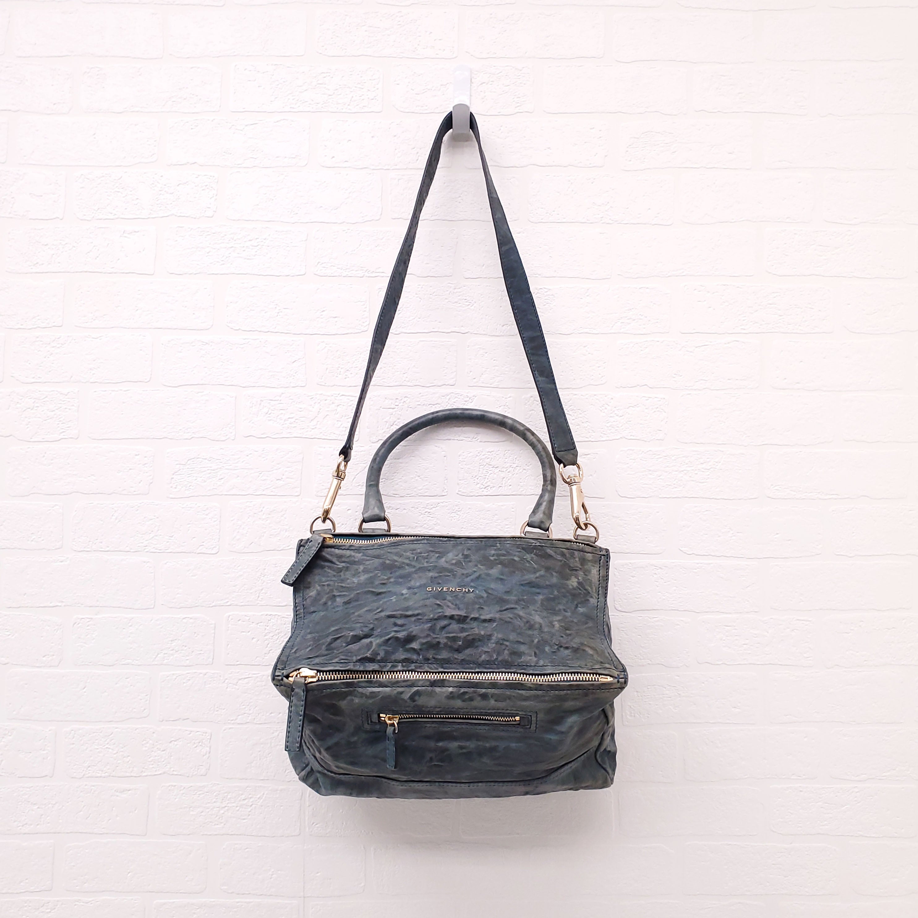 GIVENCHY DARK TURQUOISE LEATHER MEDIUM PANDORA BAG