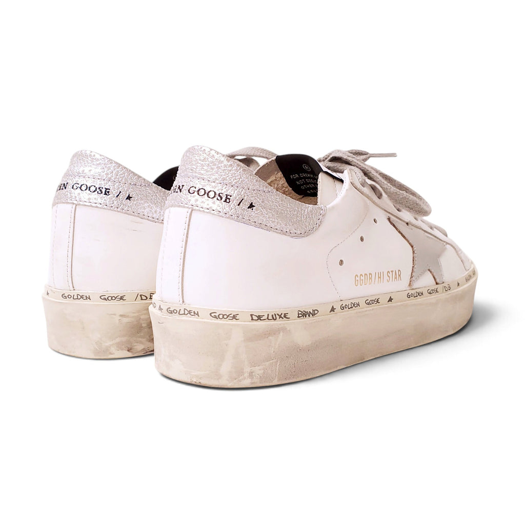 GOLDEN GOOSE HI STAR SNEAKERS WITH SILVER STAR - SIZE 37