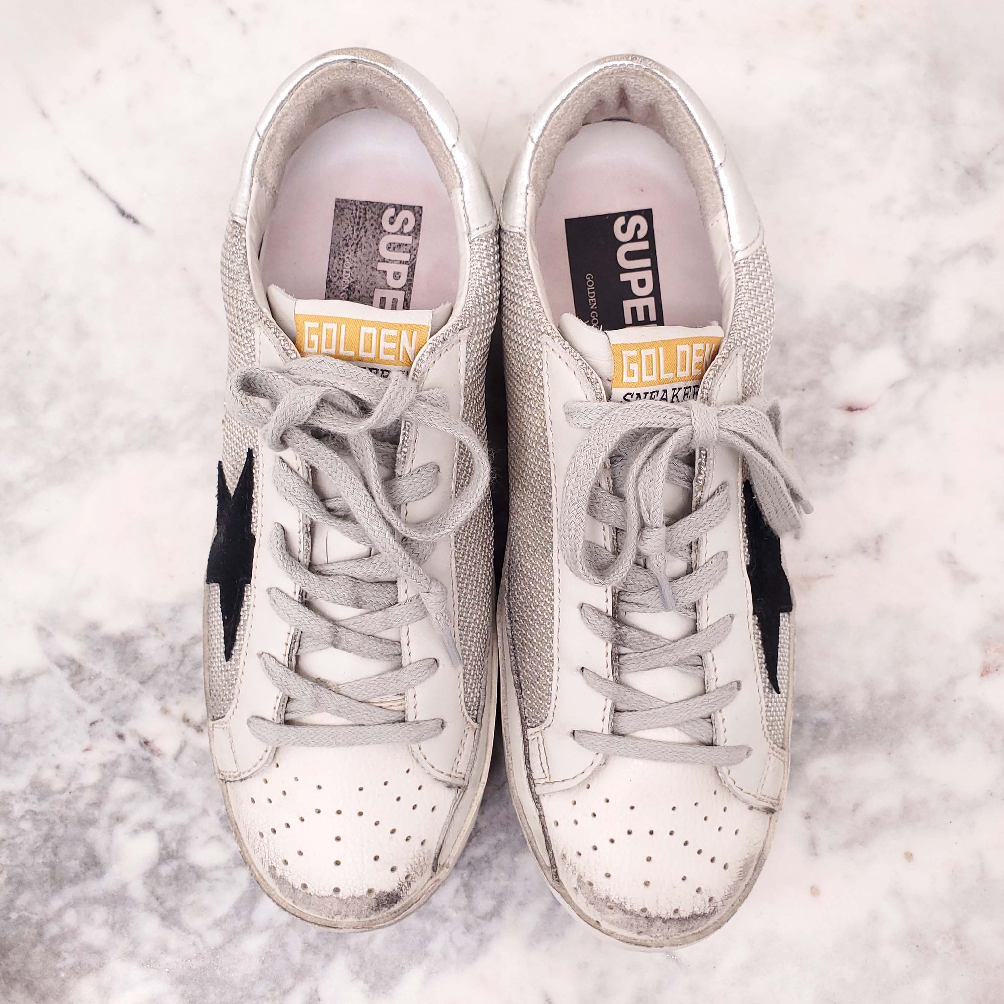 GOLDEN  SUPERSTAR スーパースター 37サイズ Golden Goose Metallic Gold with Metal Stud Lettering Super