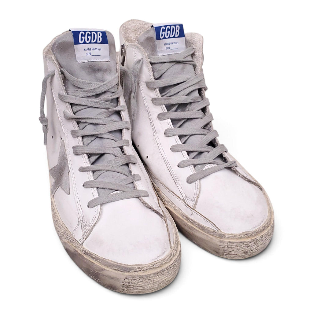 GOLDEN GOOSE WHITE HIGHTOP SNEAKERS - SIZE 41/42