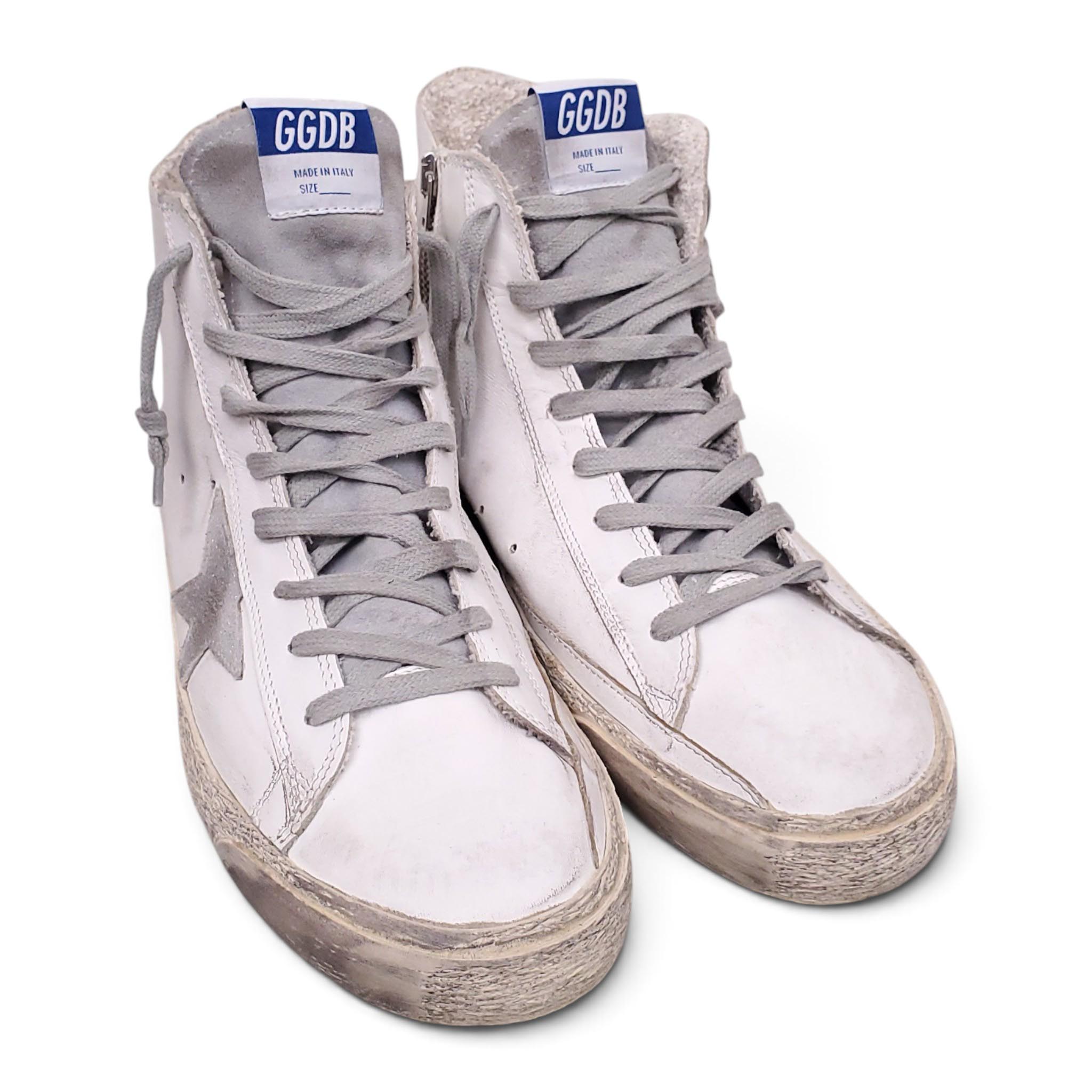 GOLDEN GOOSE WHITE HIGHTOP SNEAKERS - SIZE 41/42
