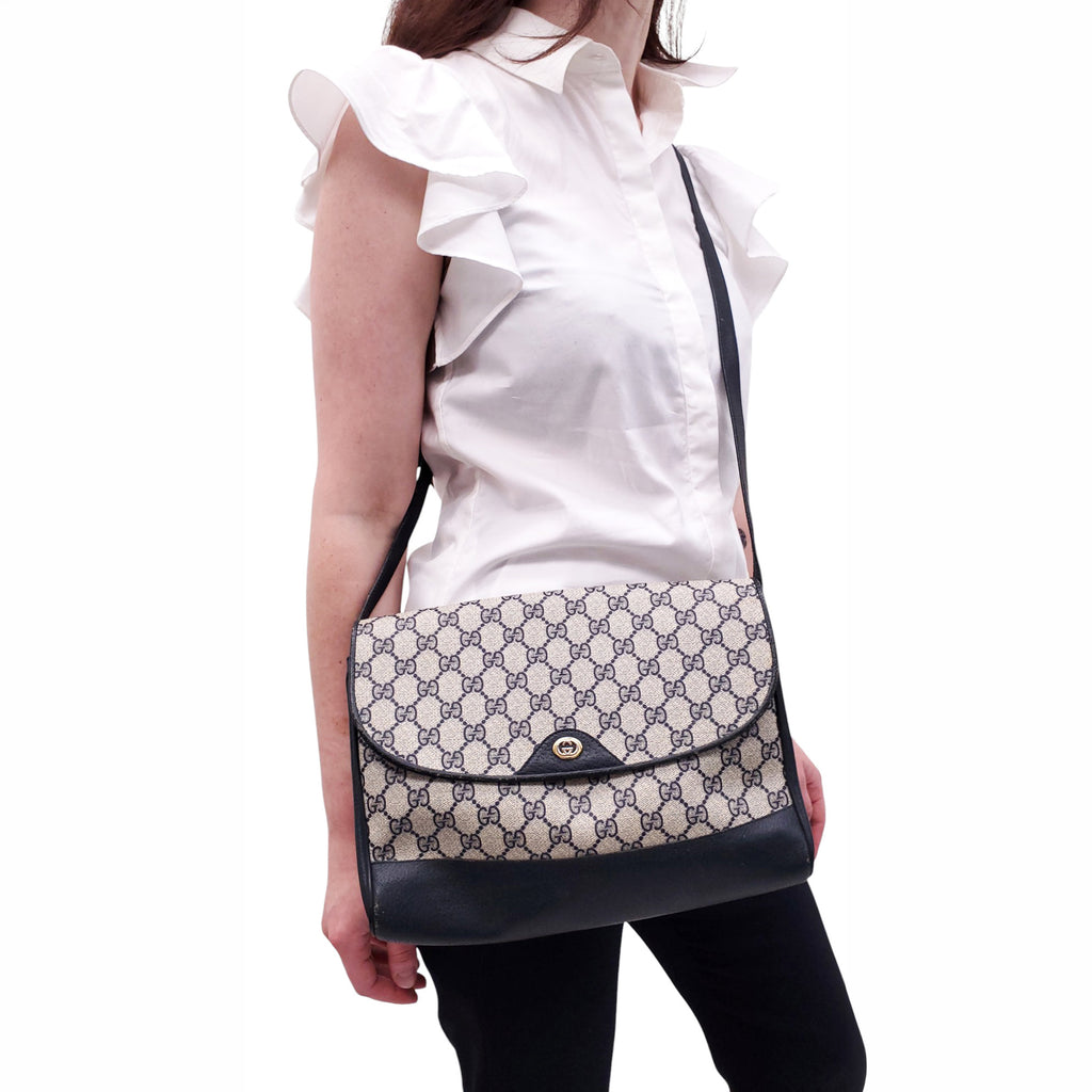 GUCCI 1980'S LOGO CROSSBODY BAG