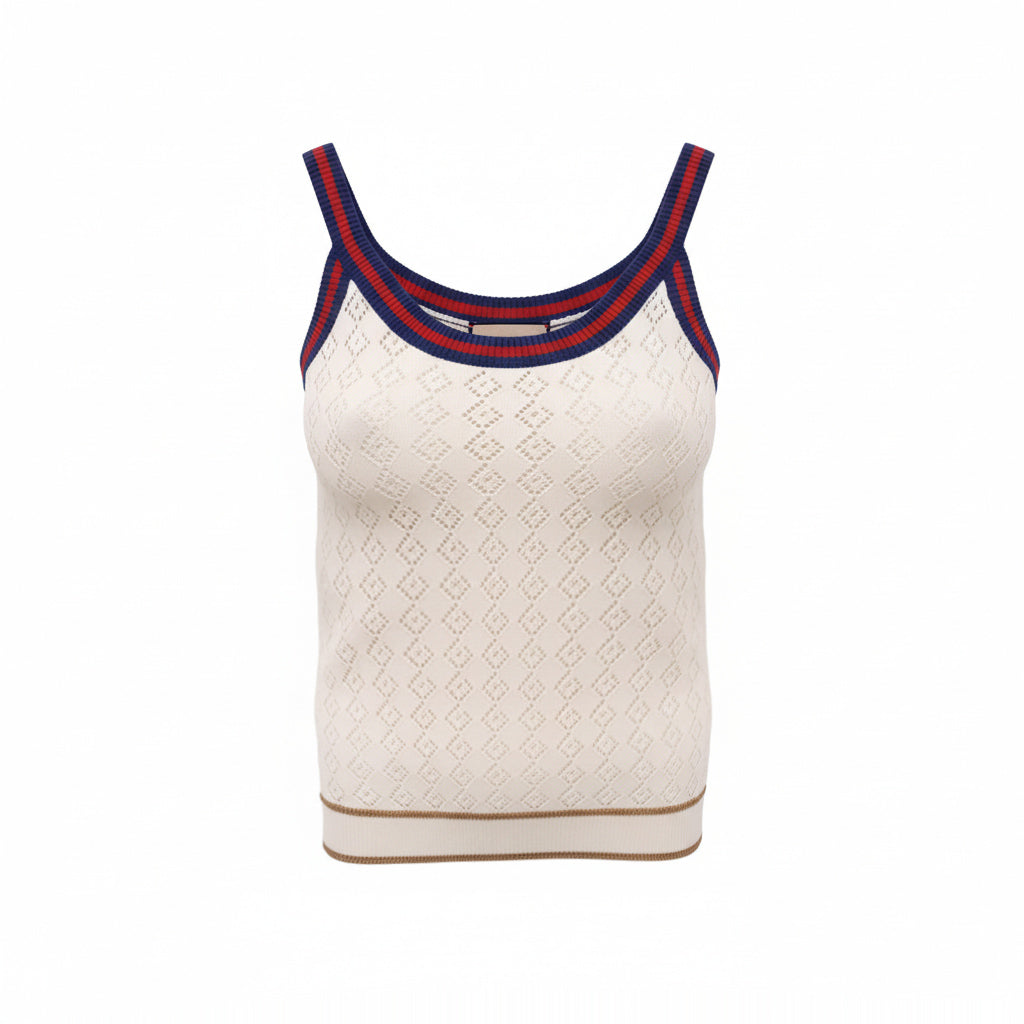 GUCCI 2-PIECE KNIT CARDIGAN SET WITH GG GOLD LOGO BUTTONS - SIZE S