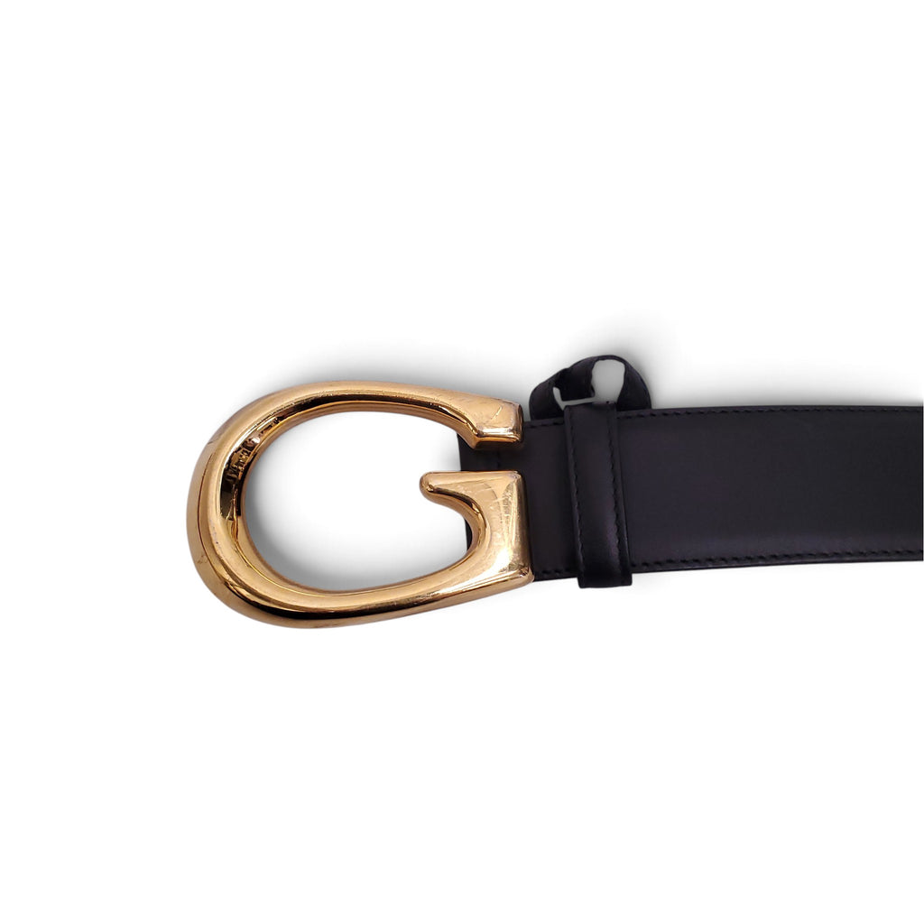 GUCCI BLACK AND GOLD BELT - SIZE 95