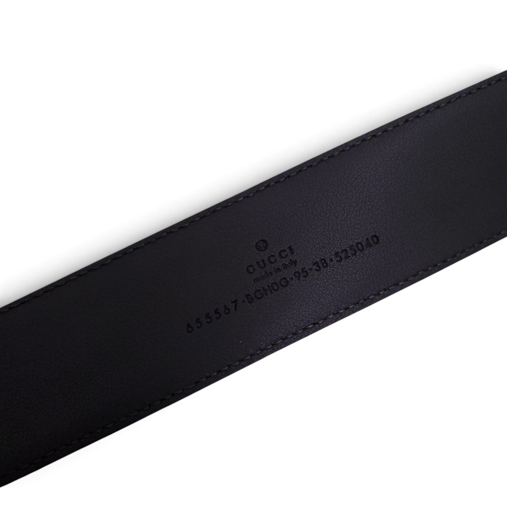GUCCI BLACK AND GOLD BELT - SIZE 95