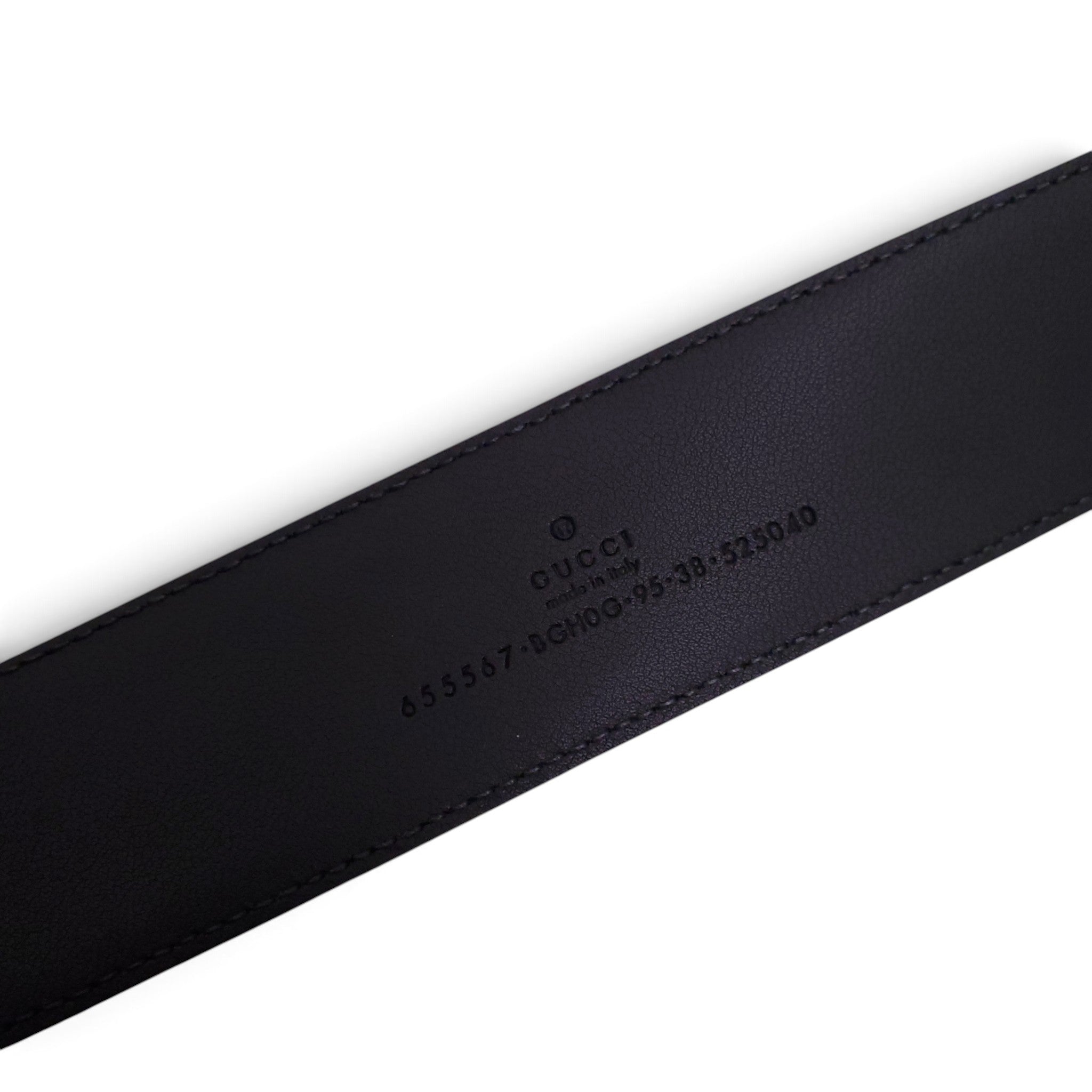GUCCI BLACK AND GOLD BELT - SIZE 95