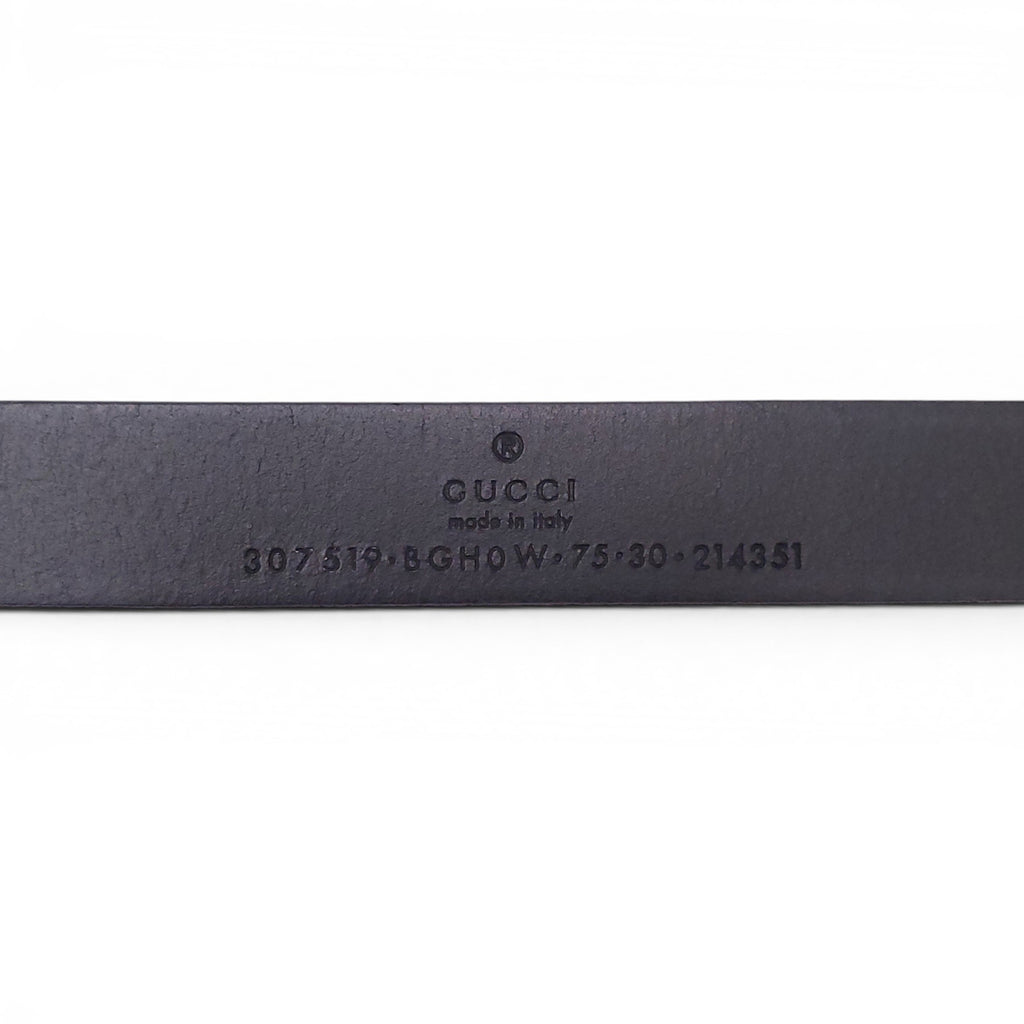GUCCI BLACK AND GOLD THIN BELT - SIZE 75