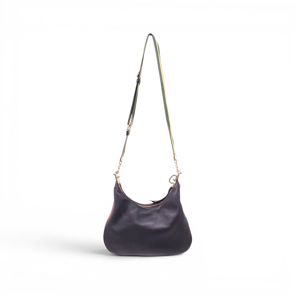 GUCCI BLACK ATTACHE SMALL LEATHER SHOULDER BAG