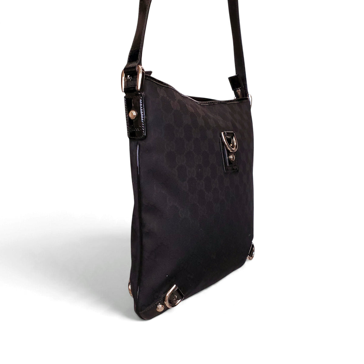 GUCCI BLACK CANVAS ABBEY D-RING CROSSBODY BAG