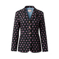 GUCCI BLACK FLORAL BLAZER WITH PEARL LOGO BUTTONS - SIZE 42