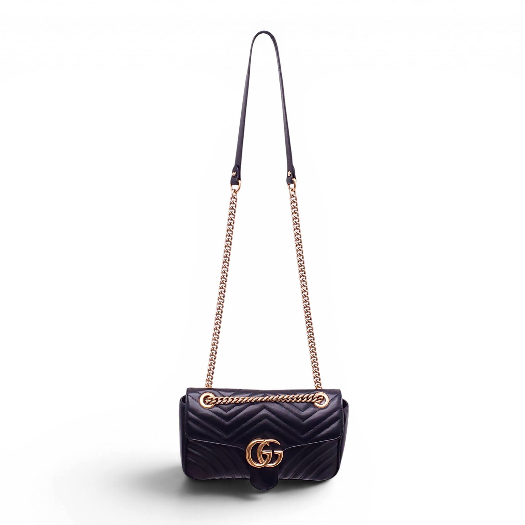 GUCCI BLACK GG MARMONT BAG