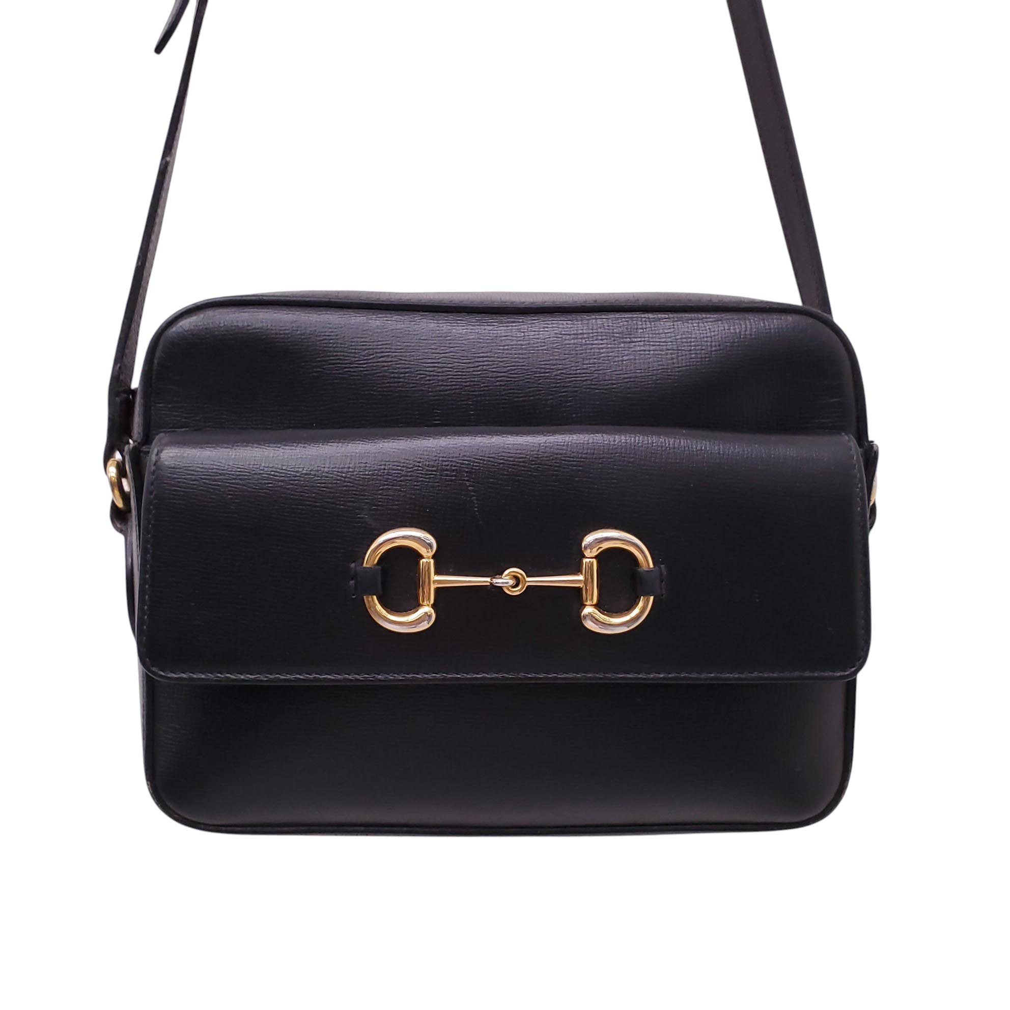 GUCCI BLACK HORSEBIT CROSSBODY BAG