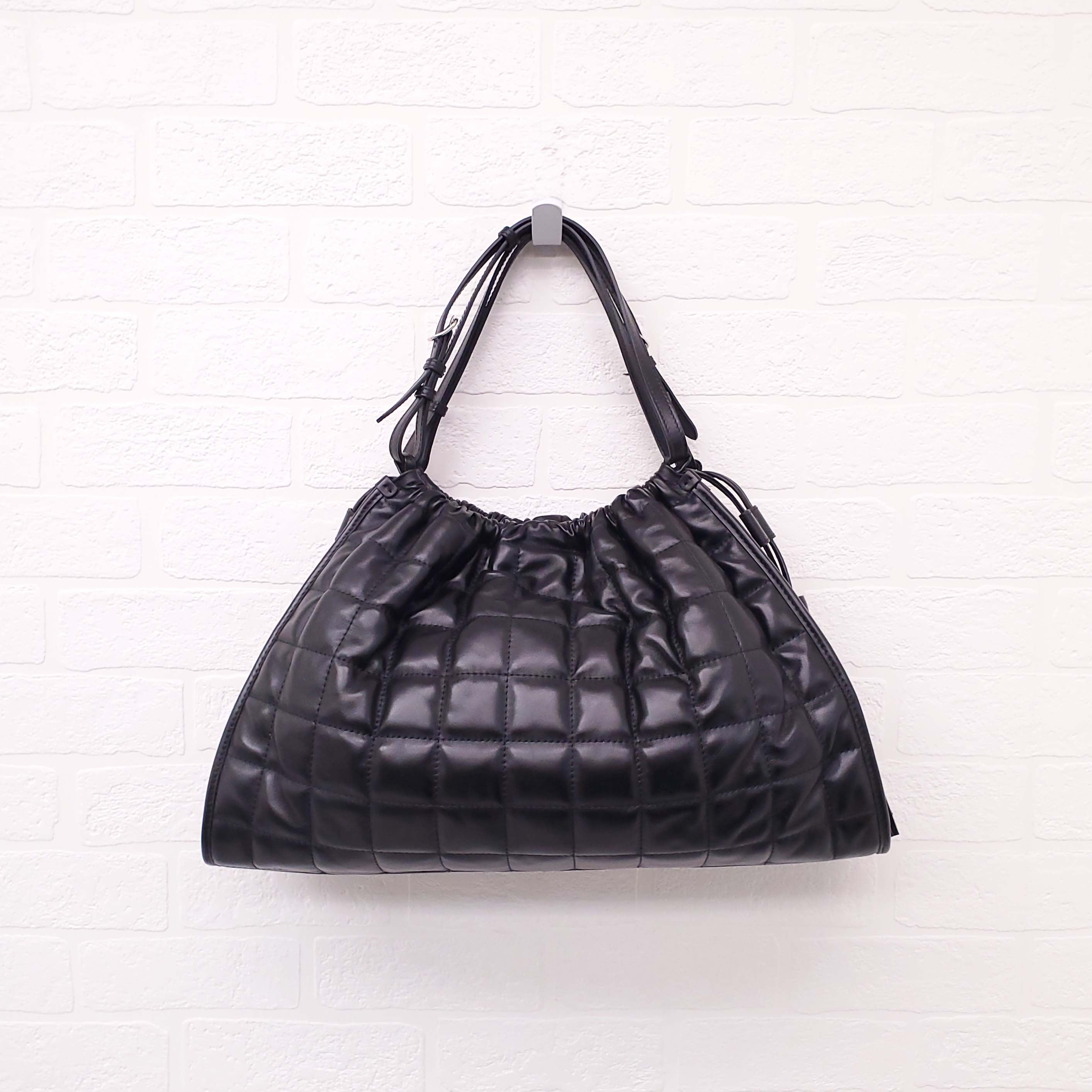 GUCCI BLACK LEATHER MEDIUM 'DECO' TOTE