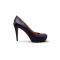 GUCCI BLACK LEATHER ROUND TOTE HEELS - SIZE 39