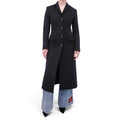 GUCCI BLACK PEACOAT WITH GG LOGO BUTTONS - SIZE 36
