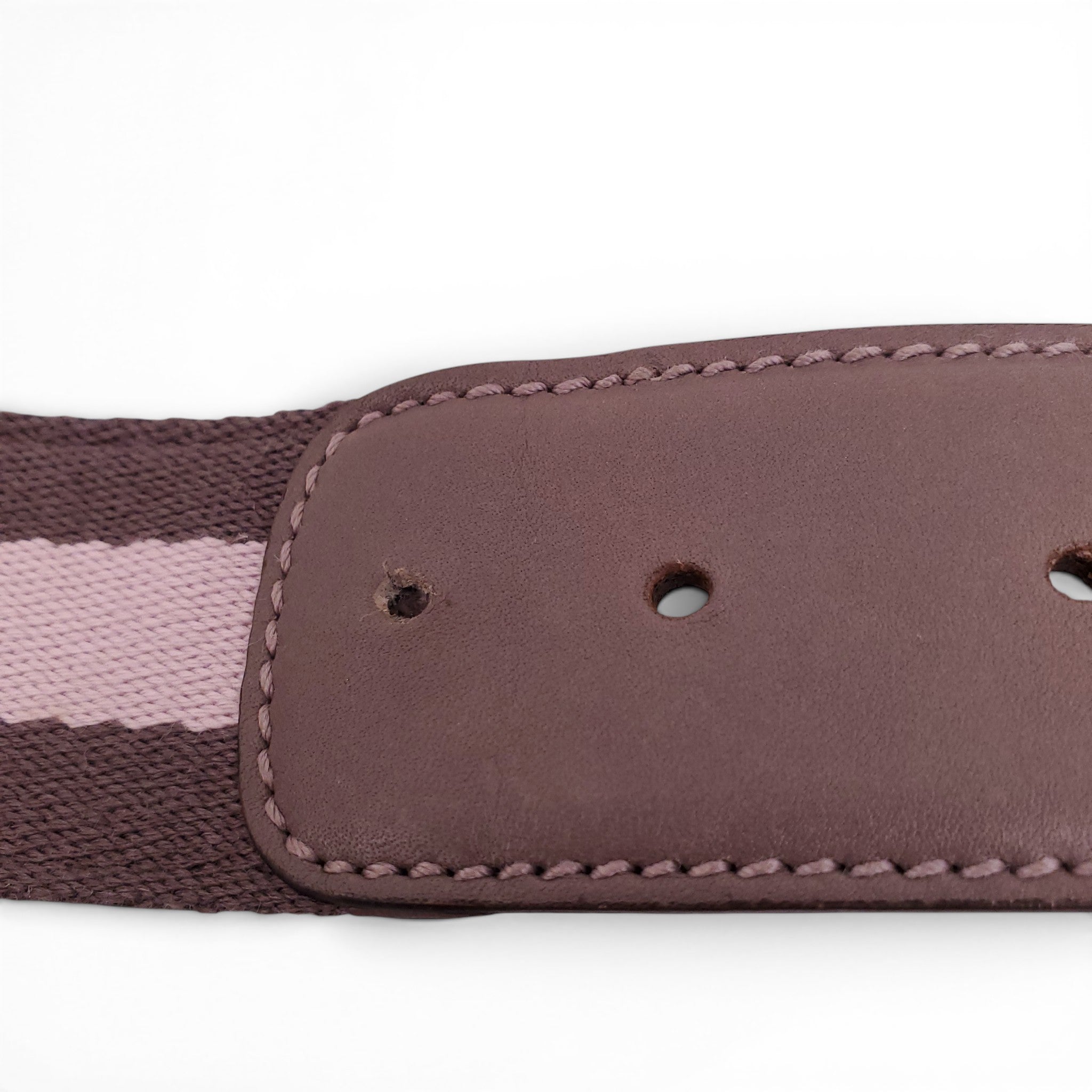 GUCCI BROWN AND PINK LOGO BELT - SIZE 90