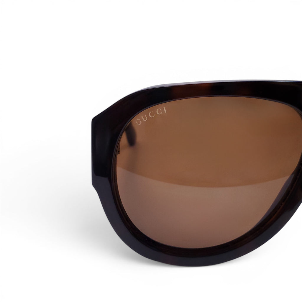 GUCCI BROWN AVIATOR SUNGLASSES