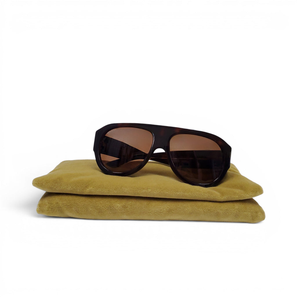 GUCCI BROWN AVIATOR SUNGLASSES