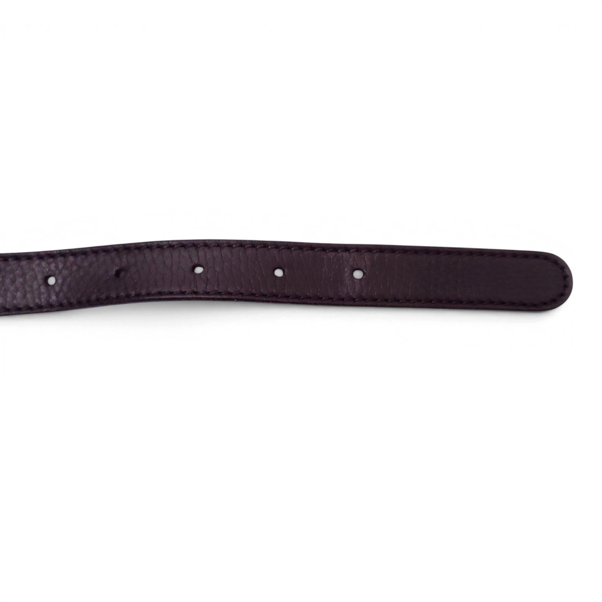GUCCI BROWN LEATHER BELT WITH LARGE HORSEBIT EMBLEM - SIZE 85