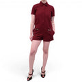 GUCCI BURGUNDY MONOGRAM ROMPER WITH HORSEBIT DETAIL - SIZE 38