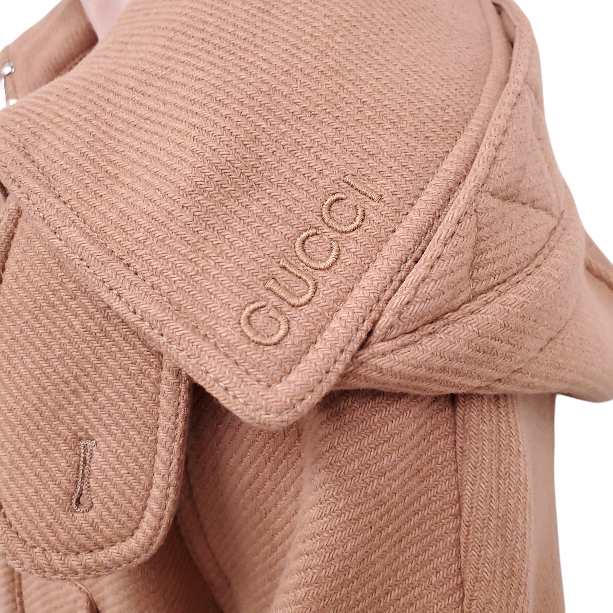 GUCCI CAMEL WOOL CASHMERE DETACHABLE HOOD OVERCOAT - SIZE 40