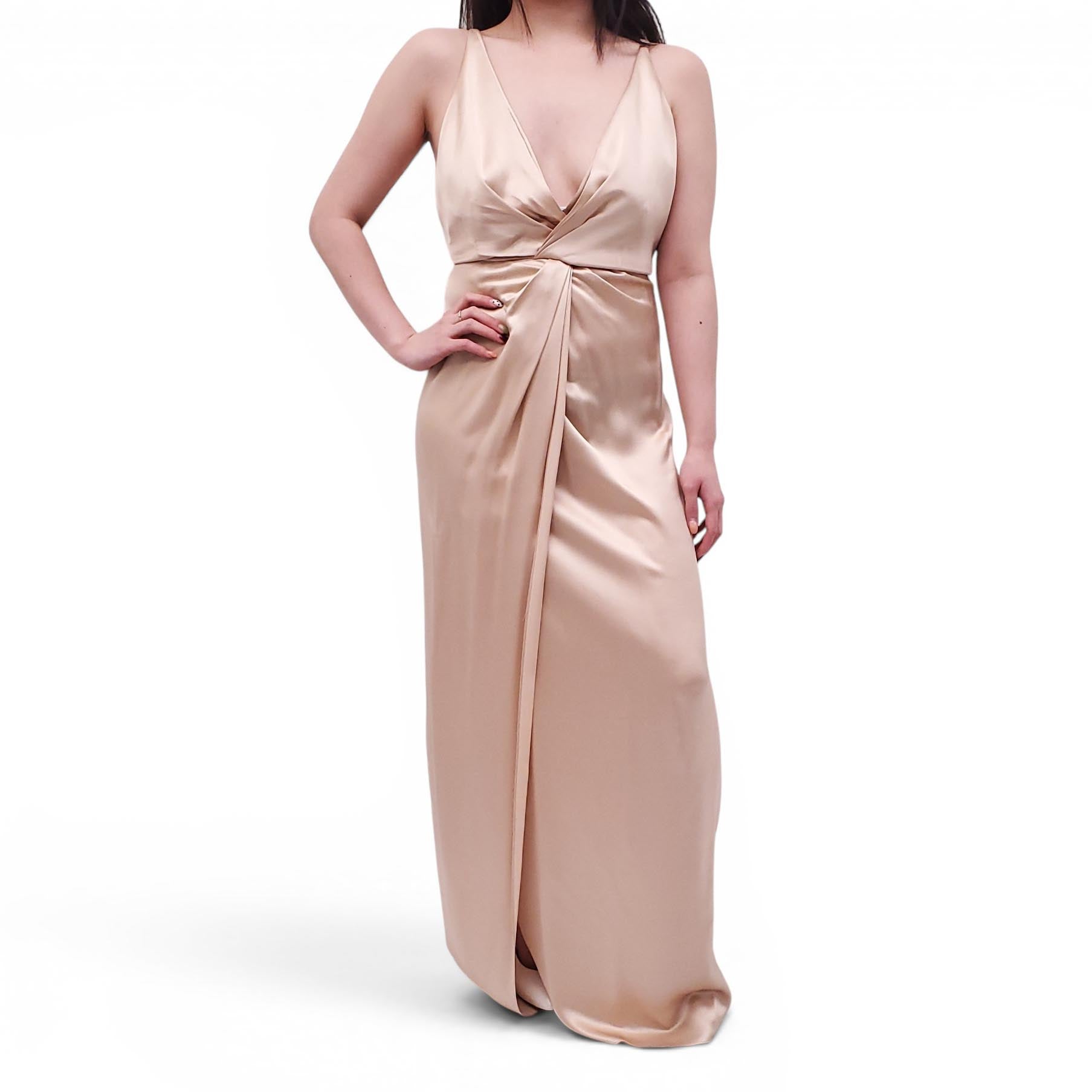 GUCCI CHAMPAGNE SILK MAXI DRESS - SIZE 40 Rewind Couture GUCCI CHAMPAGNE SILK MAXI DRESS - SIZE 40 Rewind Couture