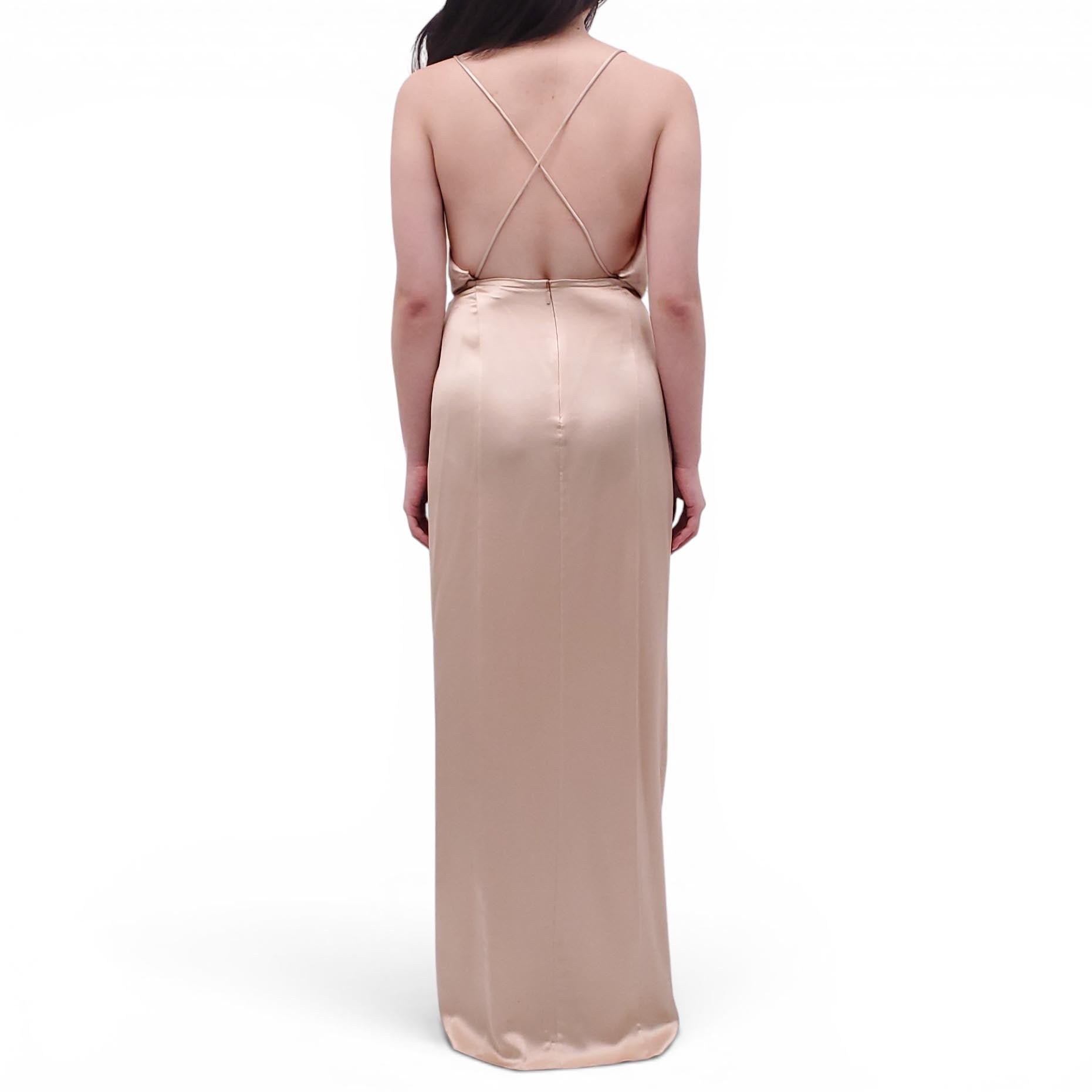 GUCCI CHAMPAGNE SILK MAXI DRESS - SIZE 40 Rewind Couture GUCCI CHAMPAGNE SILK MAXI DRESS - SIZE 40 Rewind Couture
