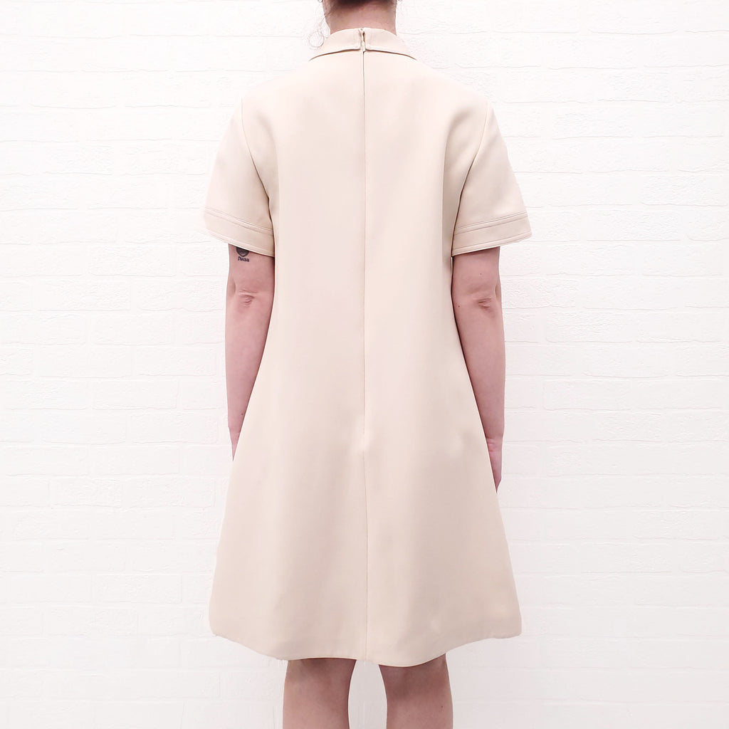 GUCCI CREAM DRESS WITH GOLD HORSEBIT DETAILS - SIZE 42