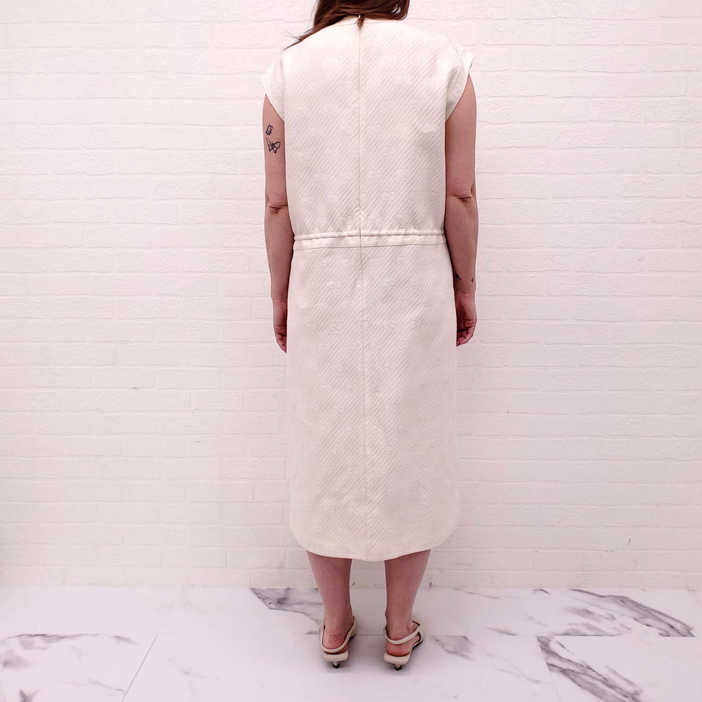 GUCCI CREAM MONOGRAM DRESS - SIZE 46