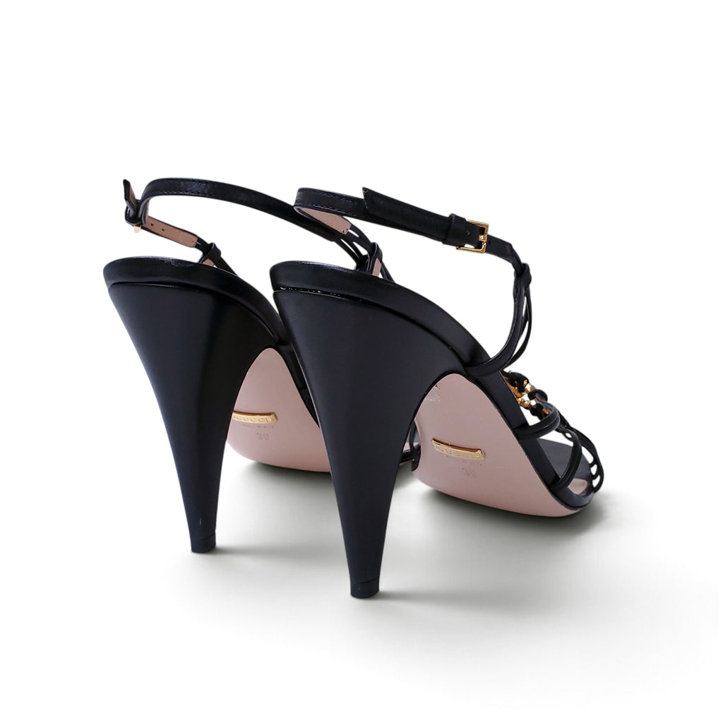 GUCCI CRYSTAL LOGO HEELS - SIZE 39