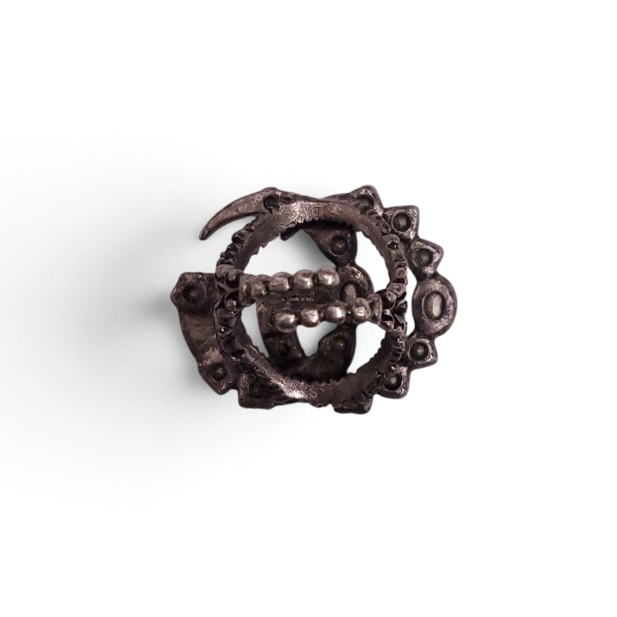 GUCCI CRYSTAL LOGO RING - SIZE S