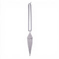 GUCCI CRYSTAL LOGO TRAINGLE FRINGE NECKLACE