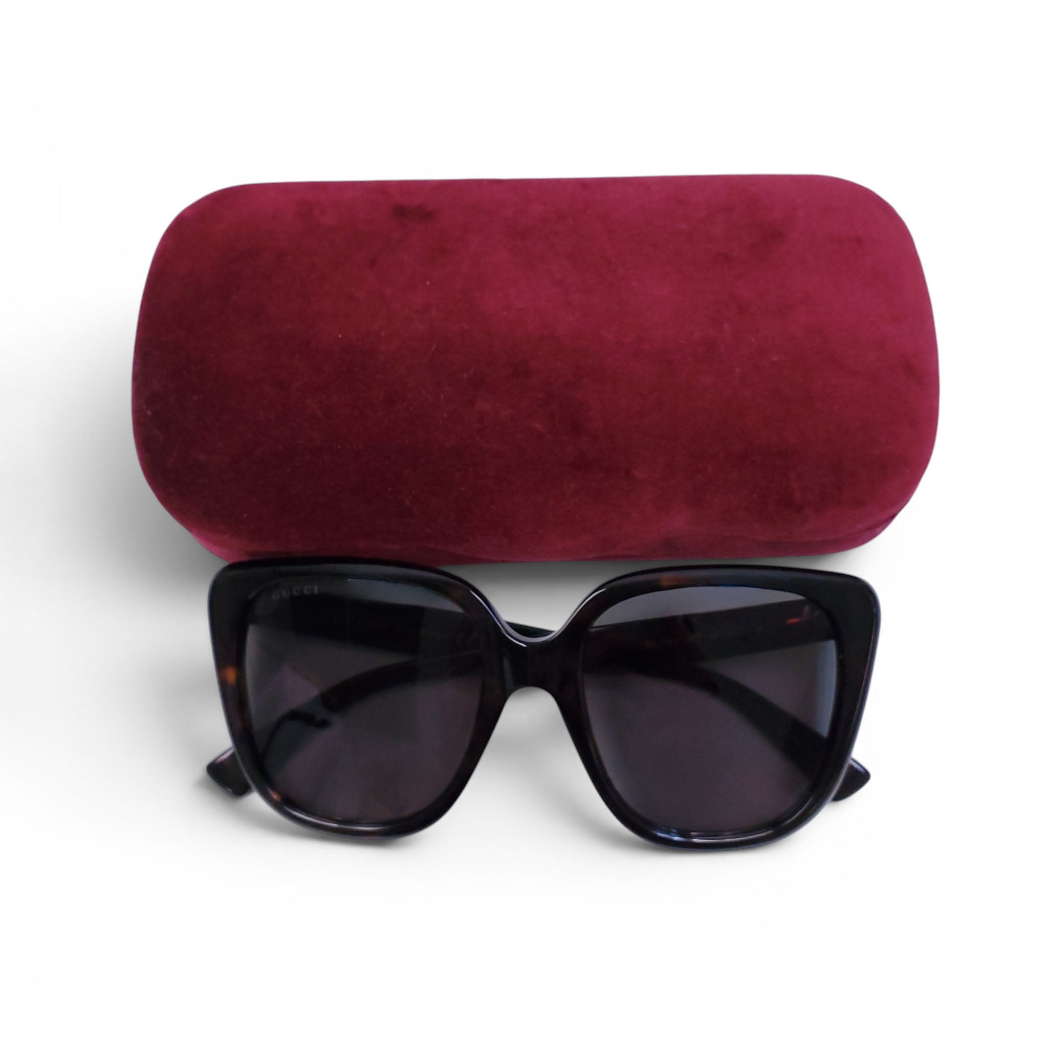 GUCCI DARK TORTOISE LARGE SUNGLASSES