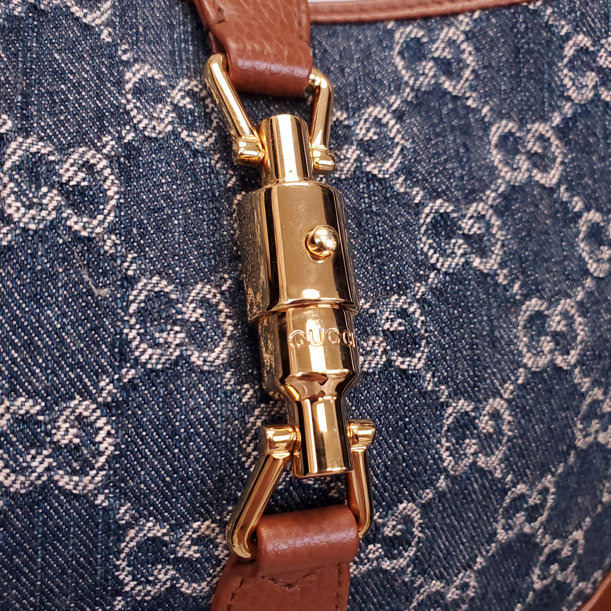 GUCCI DENIM JACKIE SMALL SHOULDER BAG