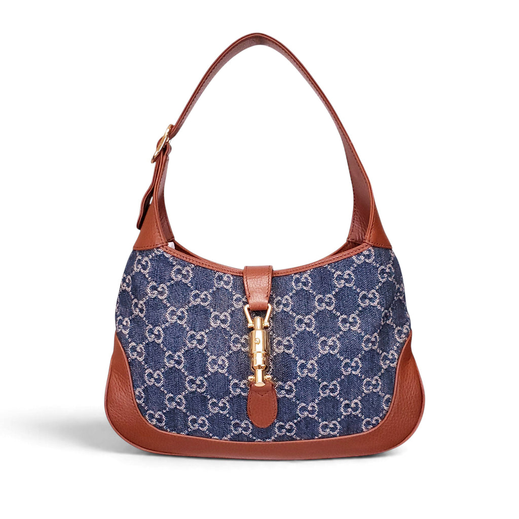 GUCCI DENIM JACKIE SMALL SHOULDER BAG