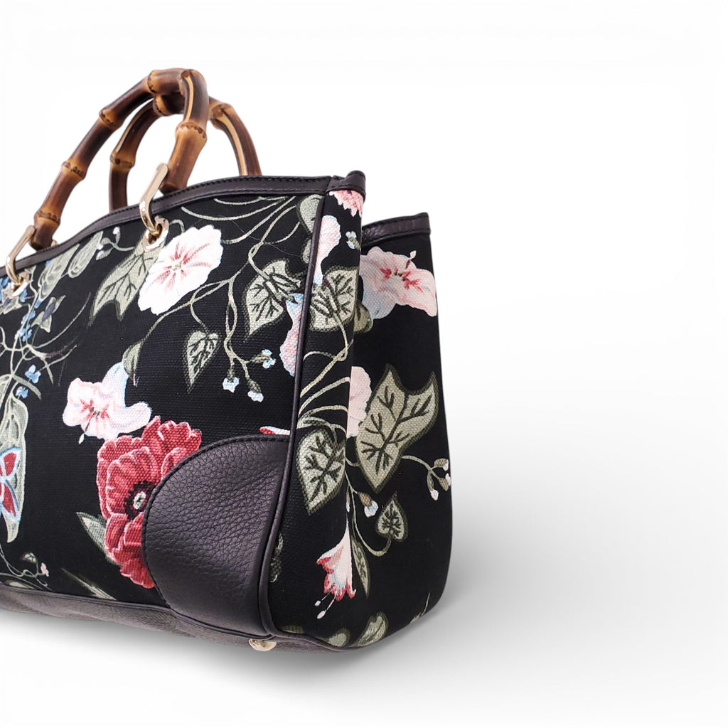 GUCCI FLORAL BAMBOO BAG