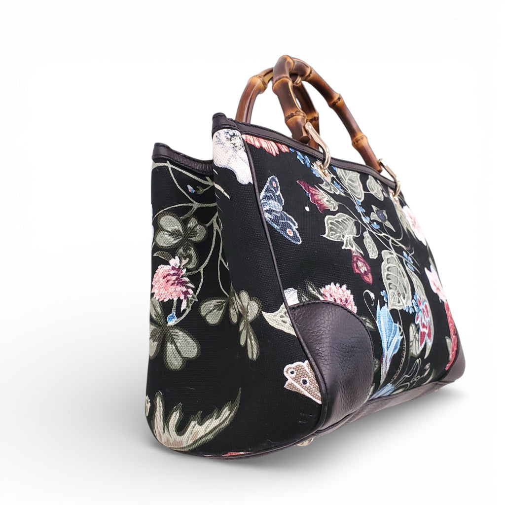 GUCCI FLORAL BAMBOO BAG